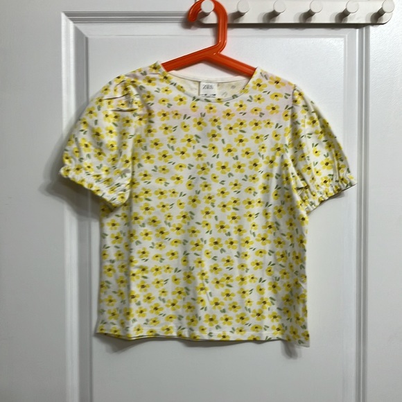 Zara Floral Balloon Sleeve Shirt - Picture 4 of 7